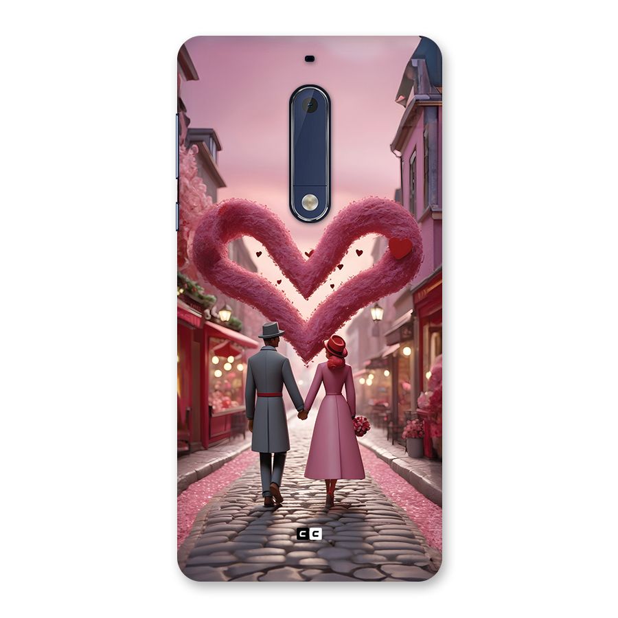 Valetines Couple Walking Back Case for Nokia 5