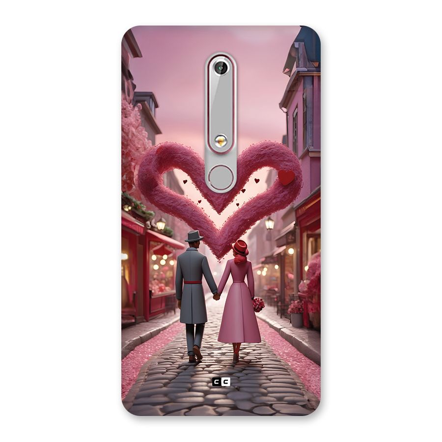 Valetines Couple Walking Back Case for Nokia 6.1