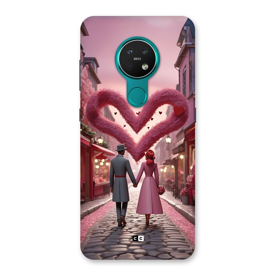 Valetines Couple Walking Back Case for Nokia 7.2