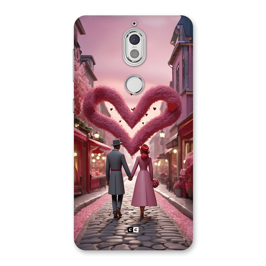 Valetines Couple Walking Back Case for Nokia 7