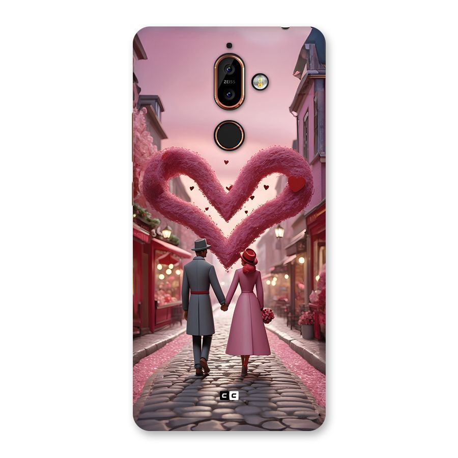 Valetines Couple Walking Back Case for Nokia 7 Plus