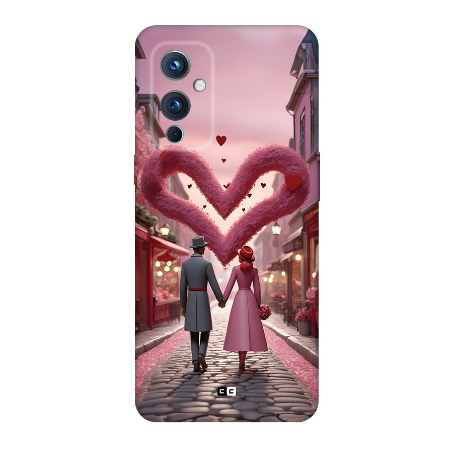 Valetines Couple Walking Back Case for OnePlus 9