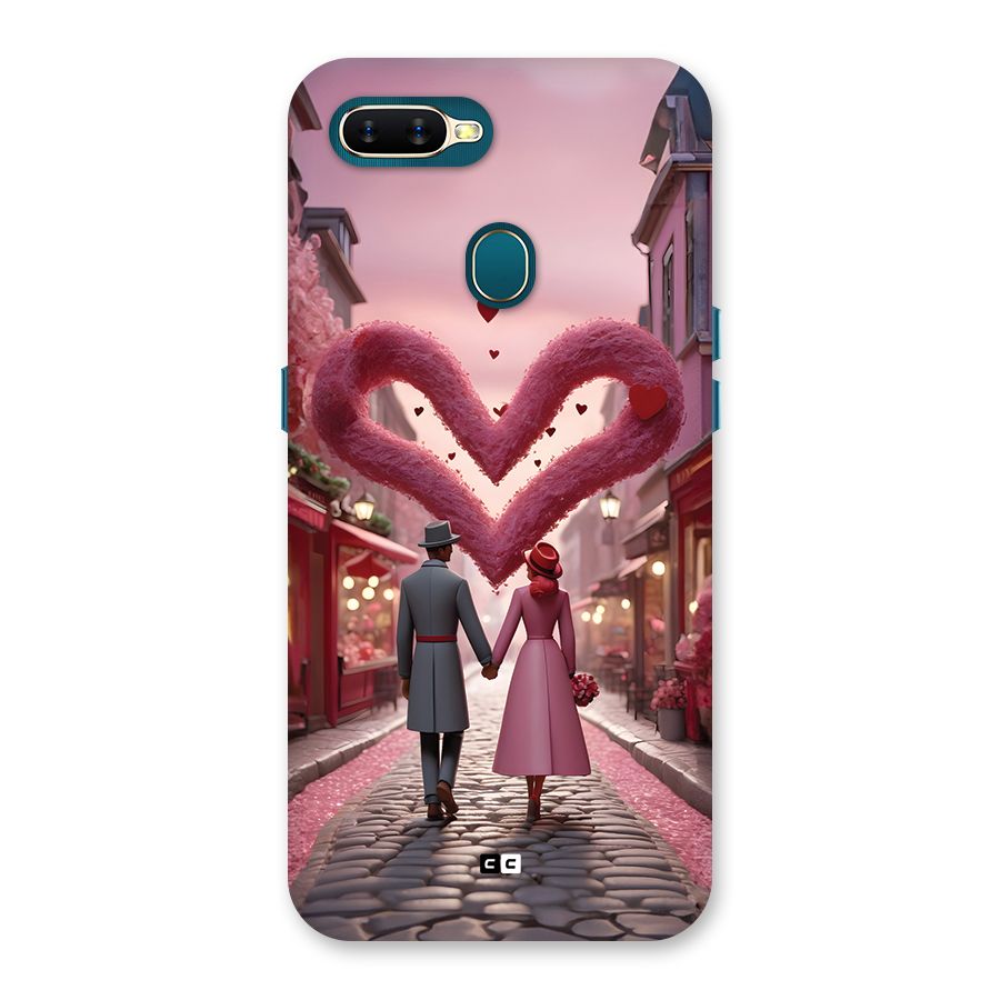 Valetines Couple Walking Back Case for Oppo A12s