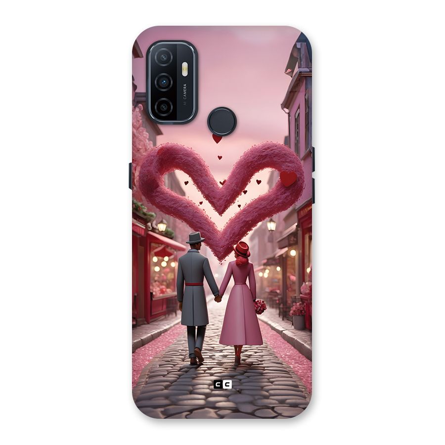 Valetines Couple Walking Back Case for Oppo A32