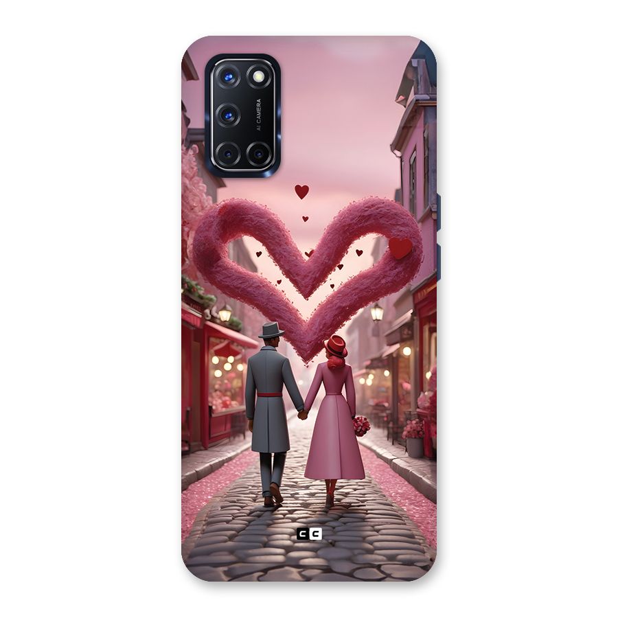 Valetines Couple Walking Back Case for Oppo A52