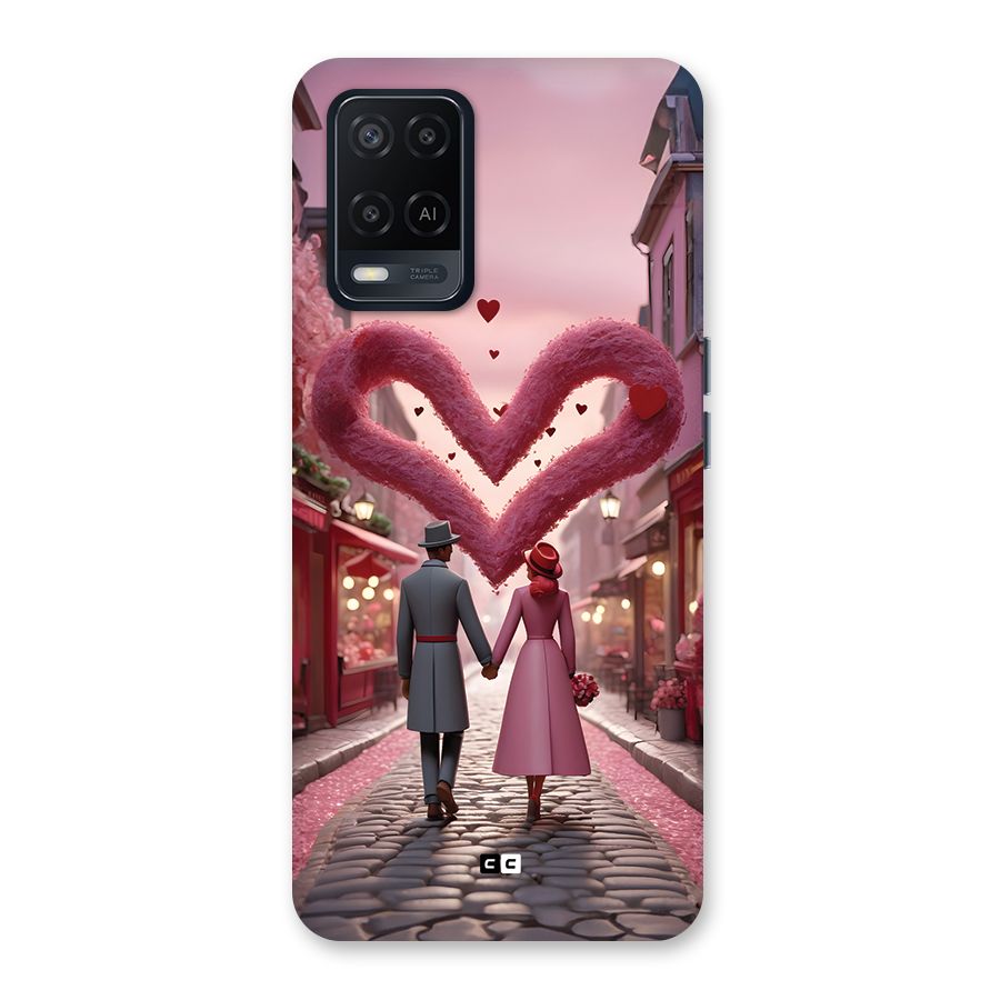 Valetines Couple Walking Back Case for Oppo A54