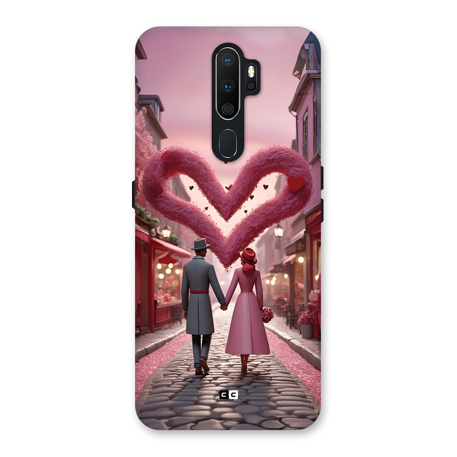 Valetines Couple Walking Back Case for Oppo A5 (2020)