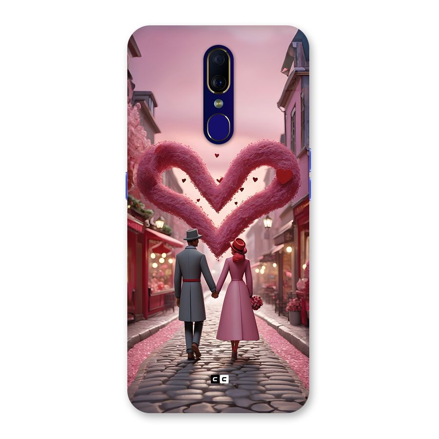 Valetines Couple Walking Back Case for Oppo A9