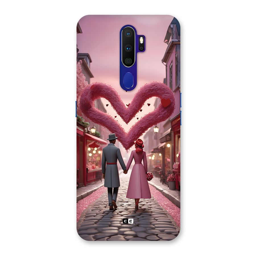 Valetines Couple Walking Back Case for Oppo A9 (2020)