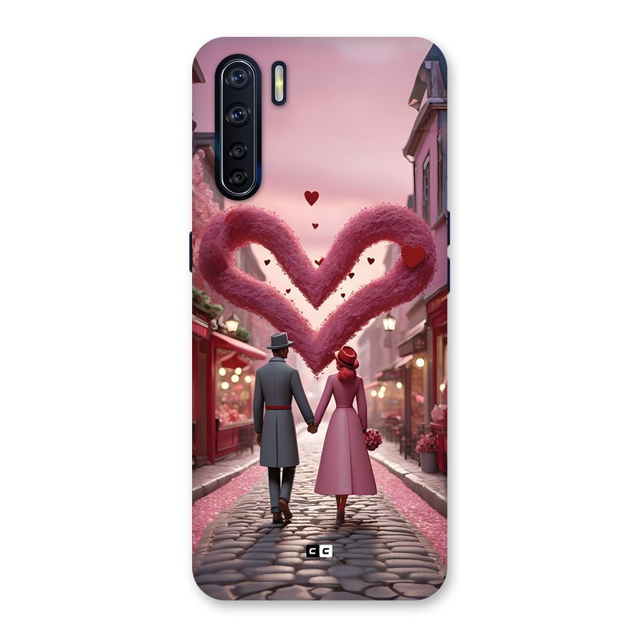 Valetines Couple Walking Back Case for Oppo F15