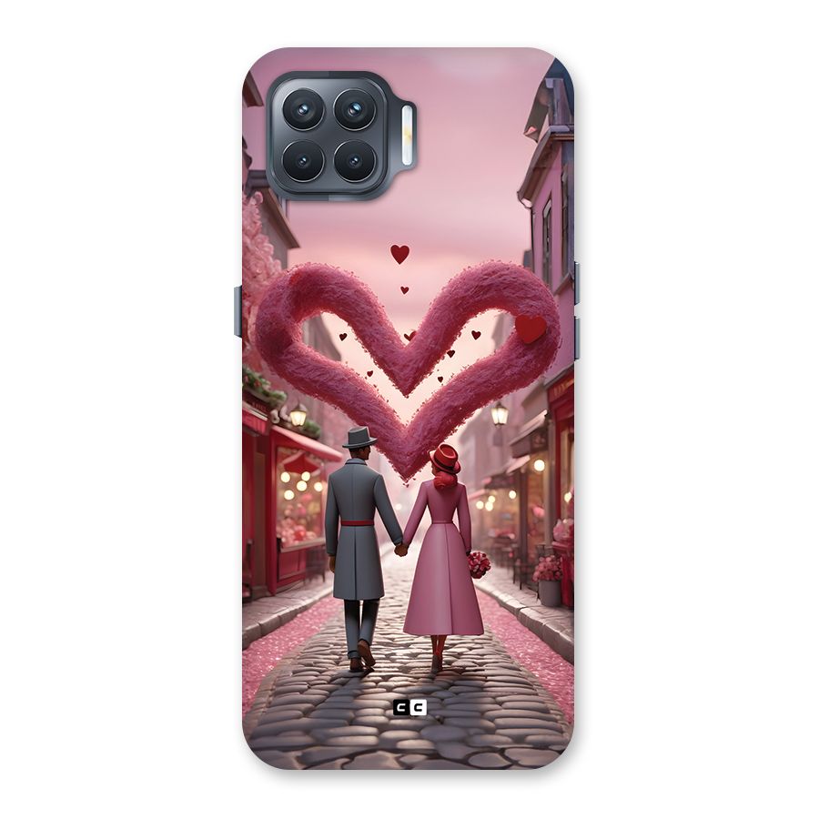 Valetines Couple Walking Back Case for Oppo F17 Pro