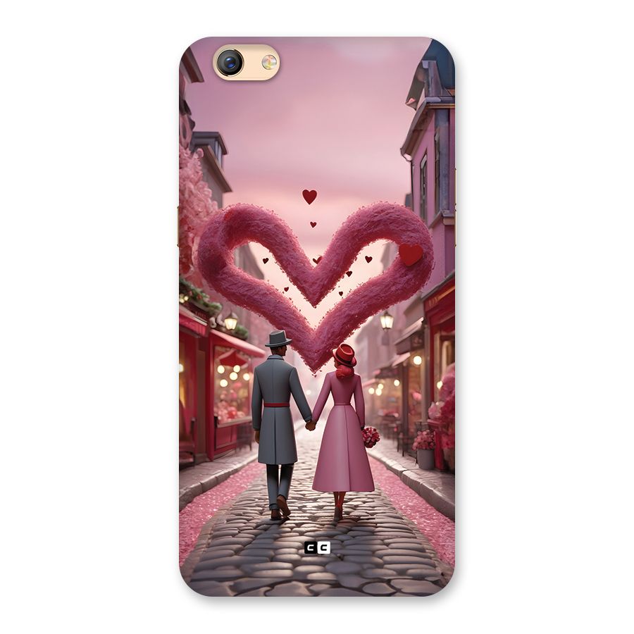 Valetines Couple Walking Back Case for Oppo F3 Plus