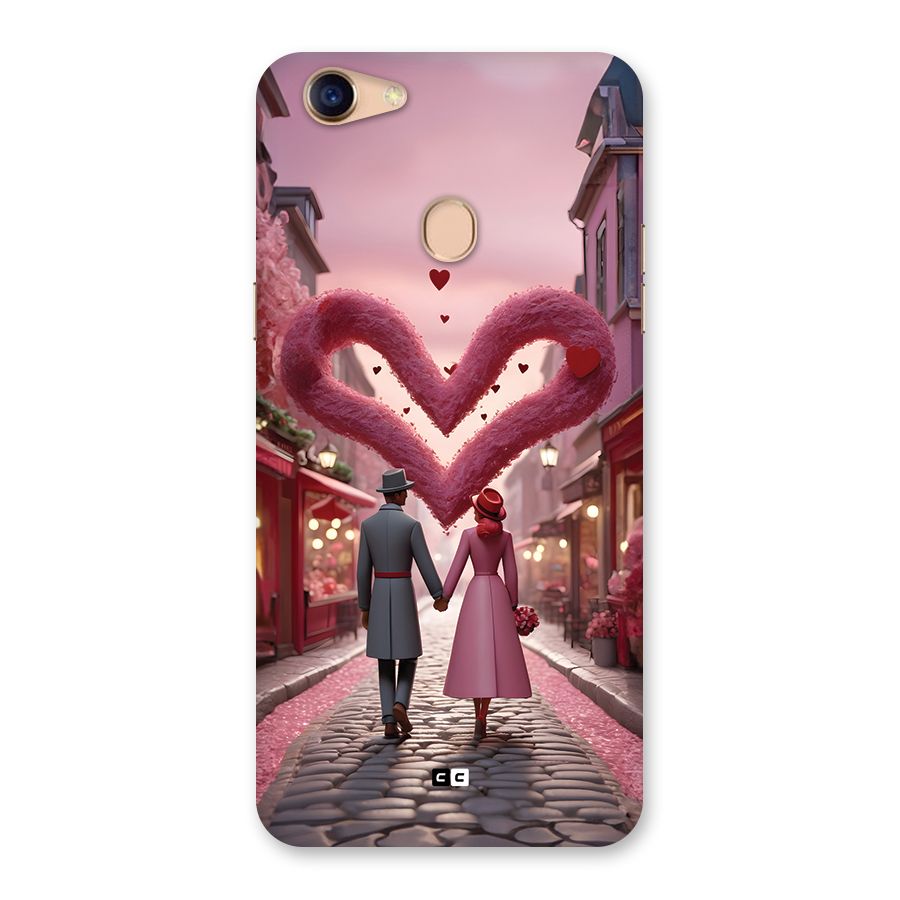 Valetines Couple Walking Back Case for Oppo F5