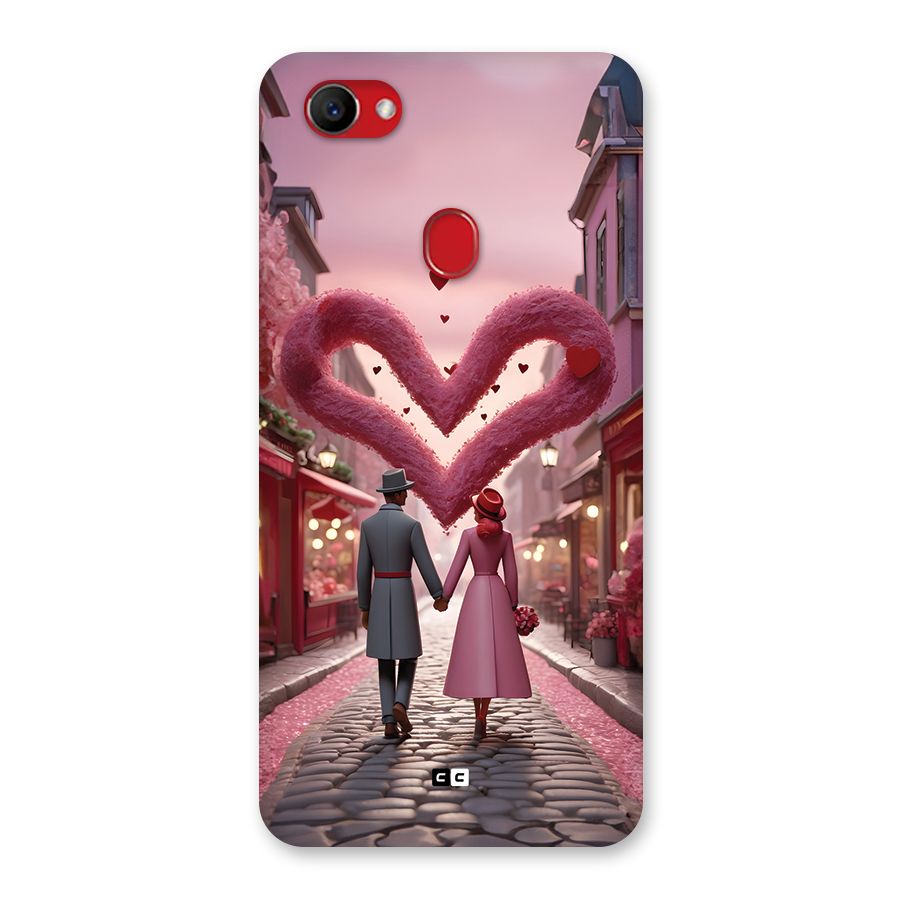 Valetines Couple Walking Back Case for Oppo F7