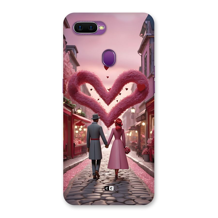 Valetines Couple Walking Back Case for Oppo F9