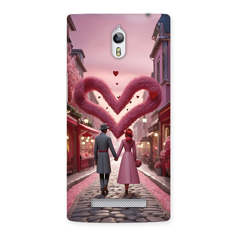 Valetines Couple Walking Back Case for Oppo Find 7