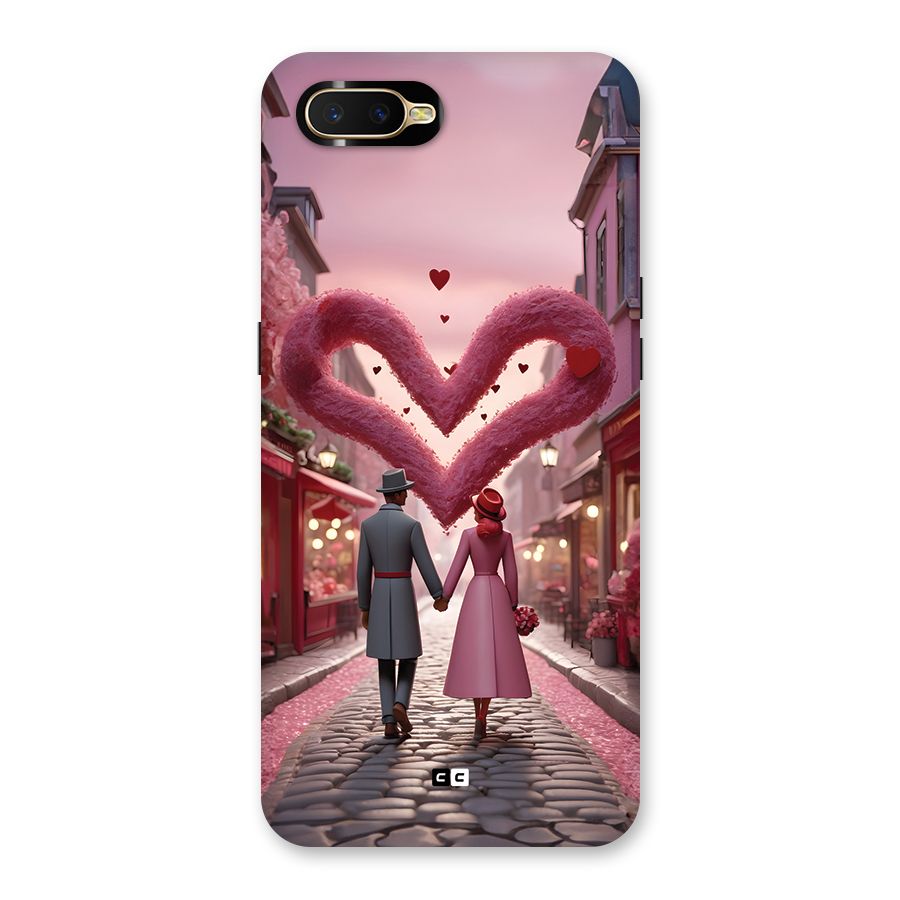 Valetines Couple Walking Back Case for Oppo K1
