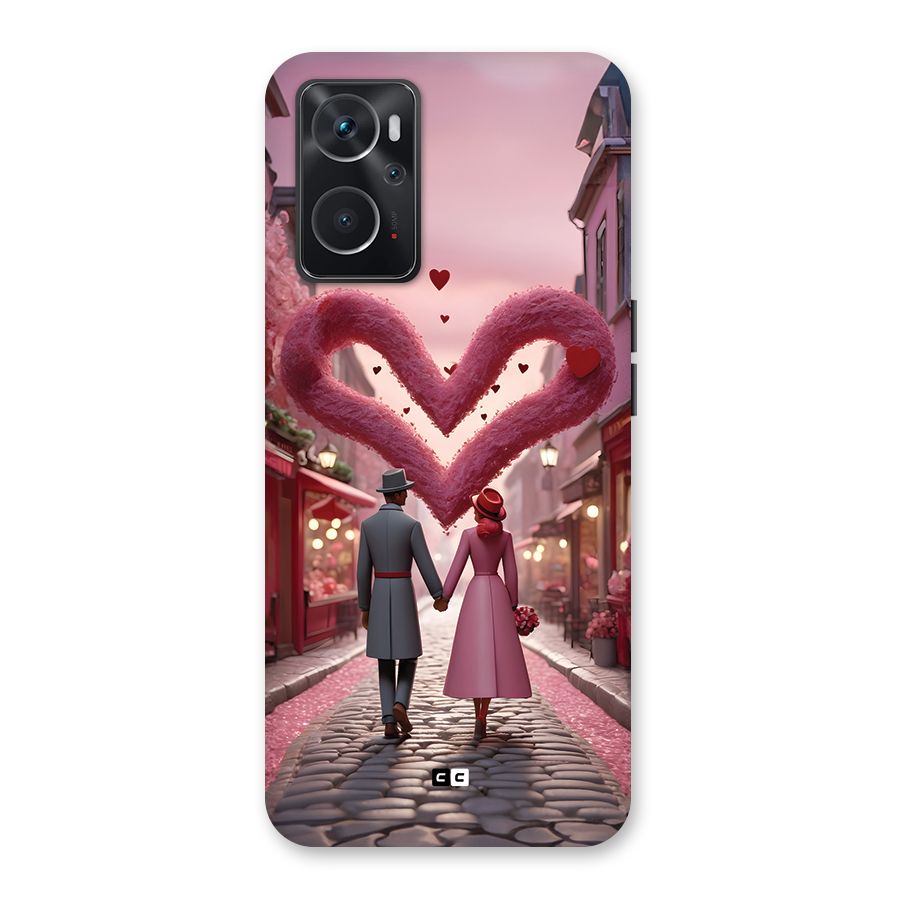 Valetines Couple Walking Back Case for Oppo K10 4G