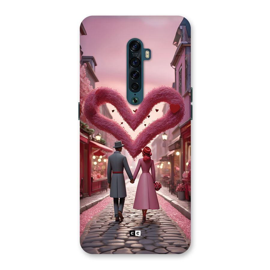 Valetines Couple Walking Back Case for Oppo Reno2
