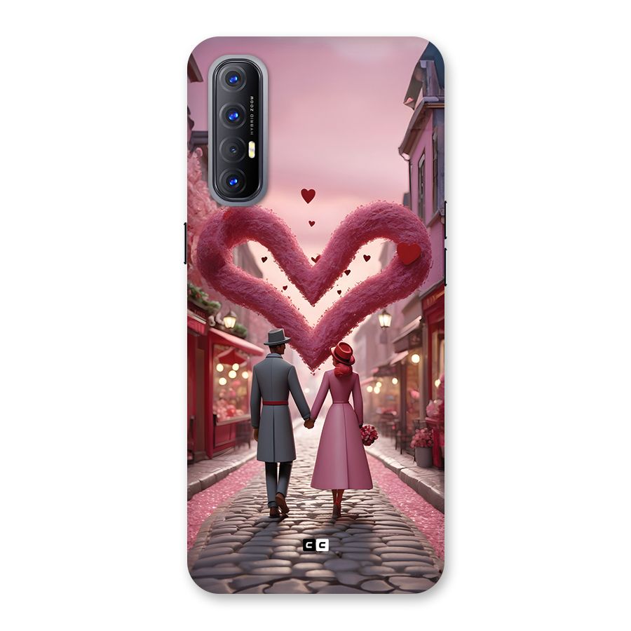 Valetines Couple Walking Back Case for Oppo Reno3 Pro