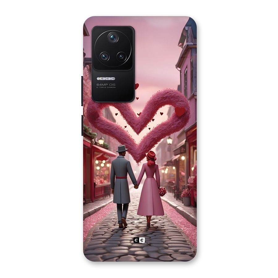 Valetines Couple Walking Back Case for Poco F4 5G