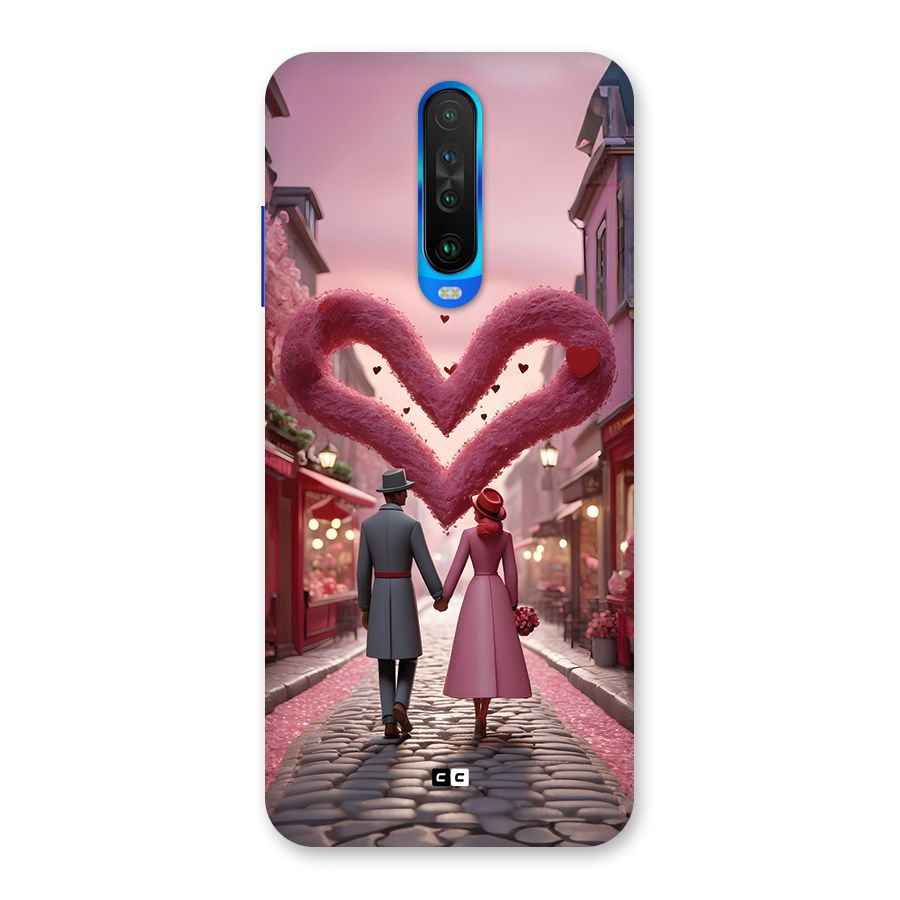 Valetines Couple Walking Back Case for Poco X2