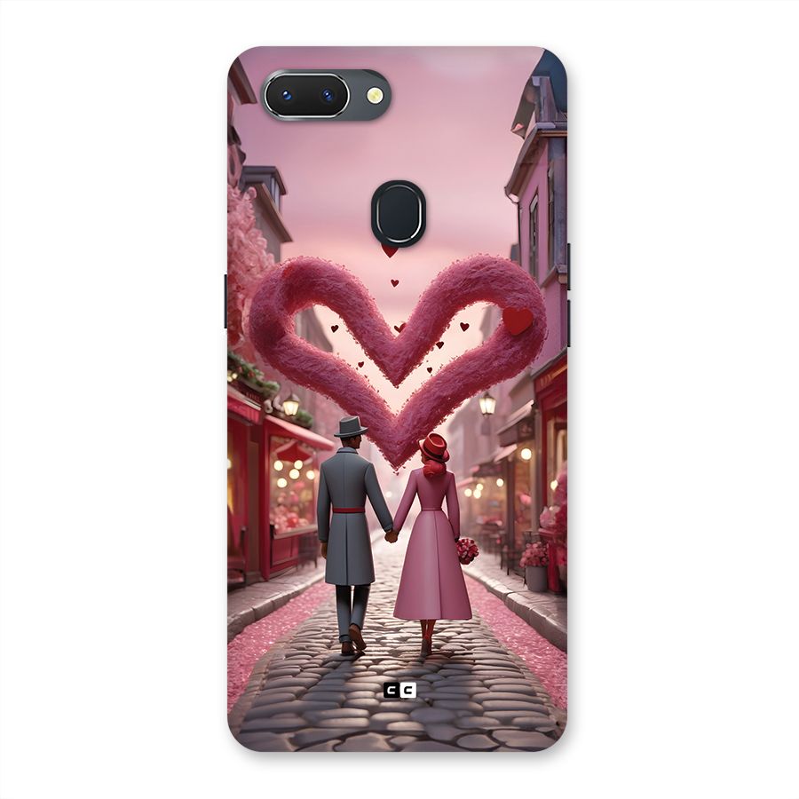 Valetines Couple Walking Back Case for Realme 2