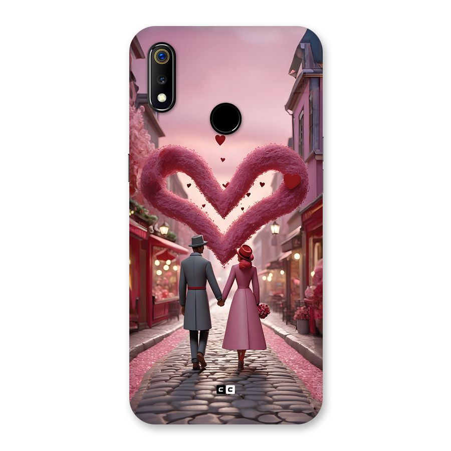 Valetines Couple Walking Back Case for Realme 3