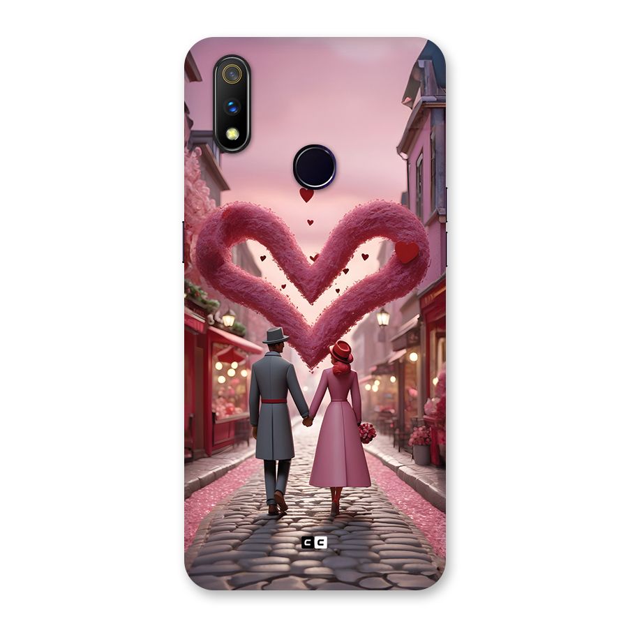 Valetines Couple Walking Back Case for Realme 3 Pro