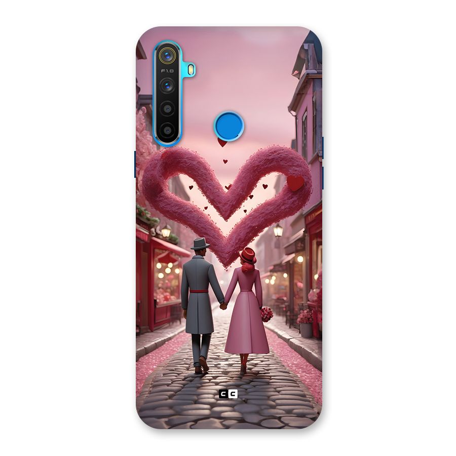 Valetines Couple Walking Back Case for Realme 5