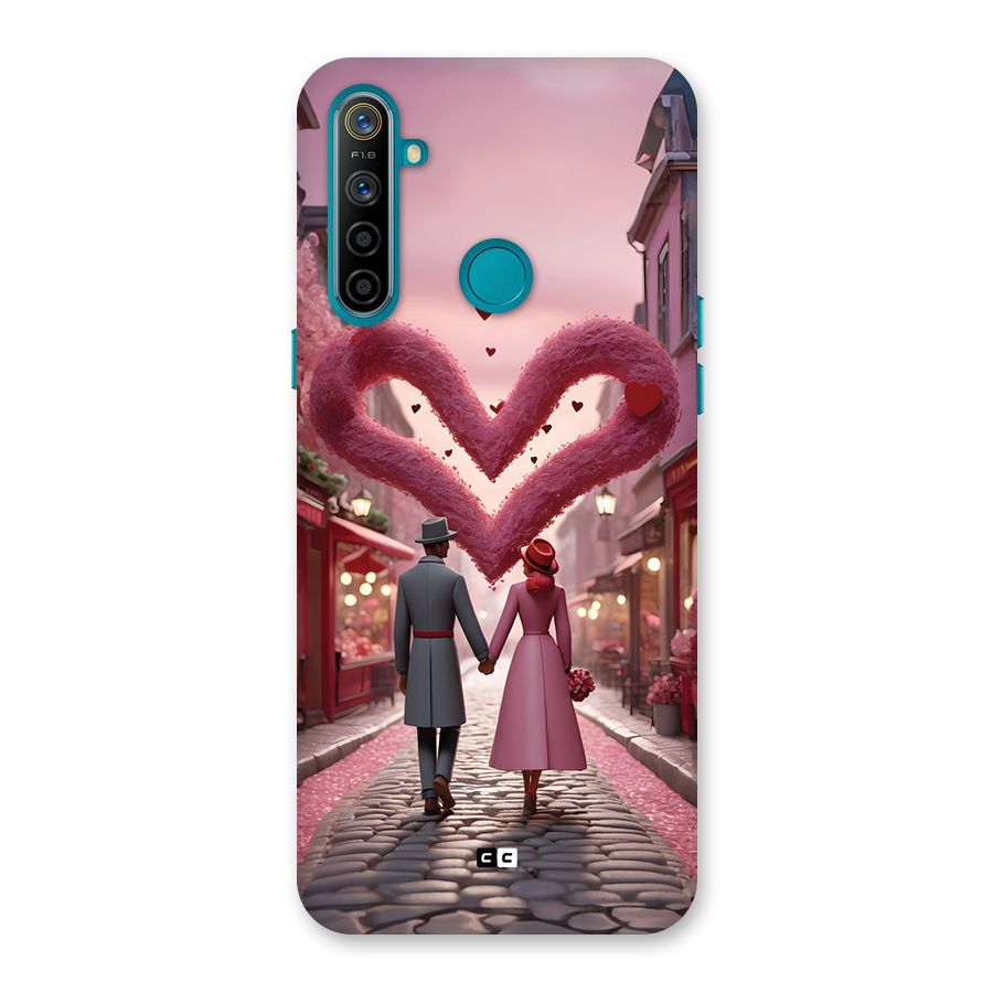 Valetines Couple Walking Back Case for Realme 5i