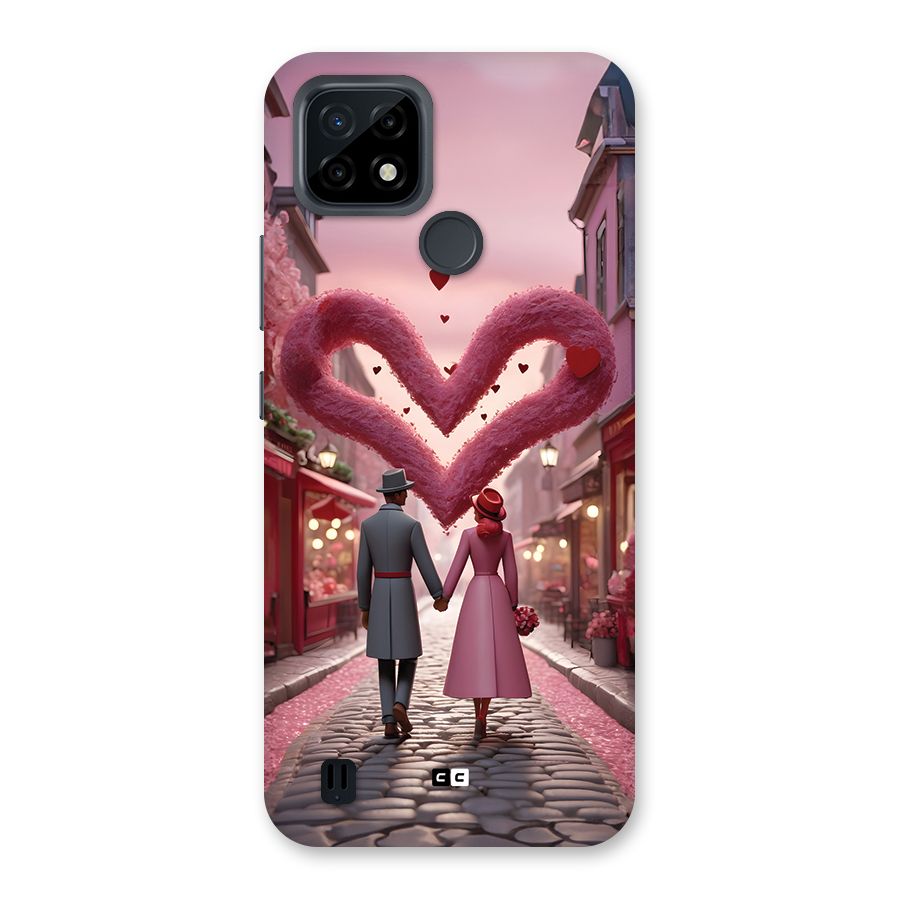 Valetines Couple Walking Back Case for Realme C21