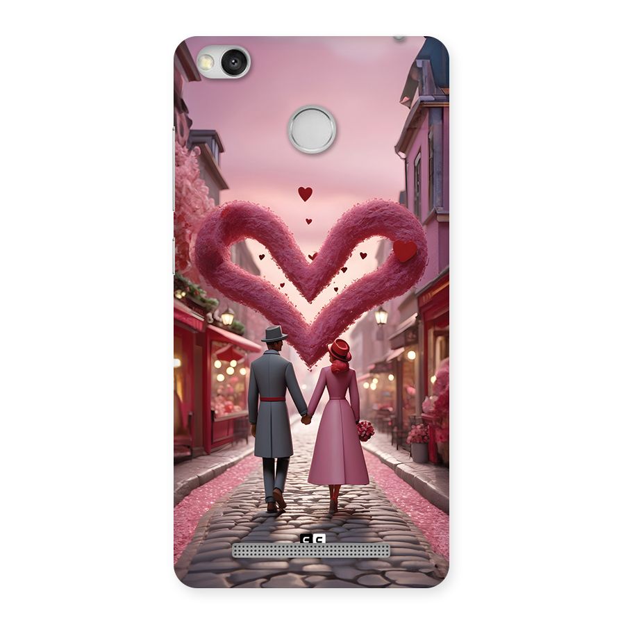 Valetines Couple Walking Back Case for Redmi 3S Prime