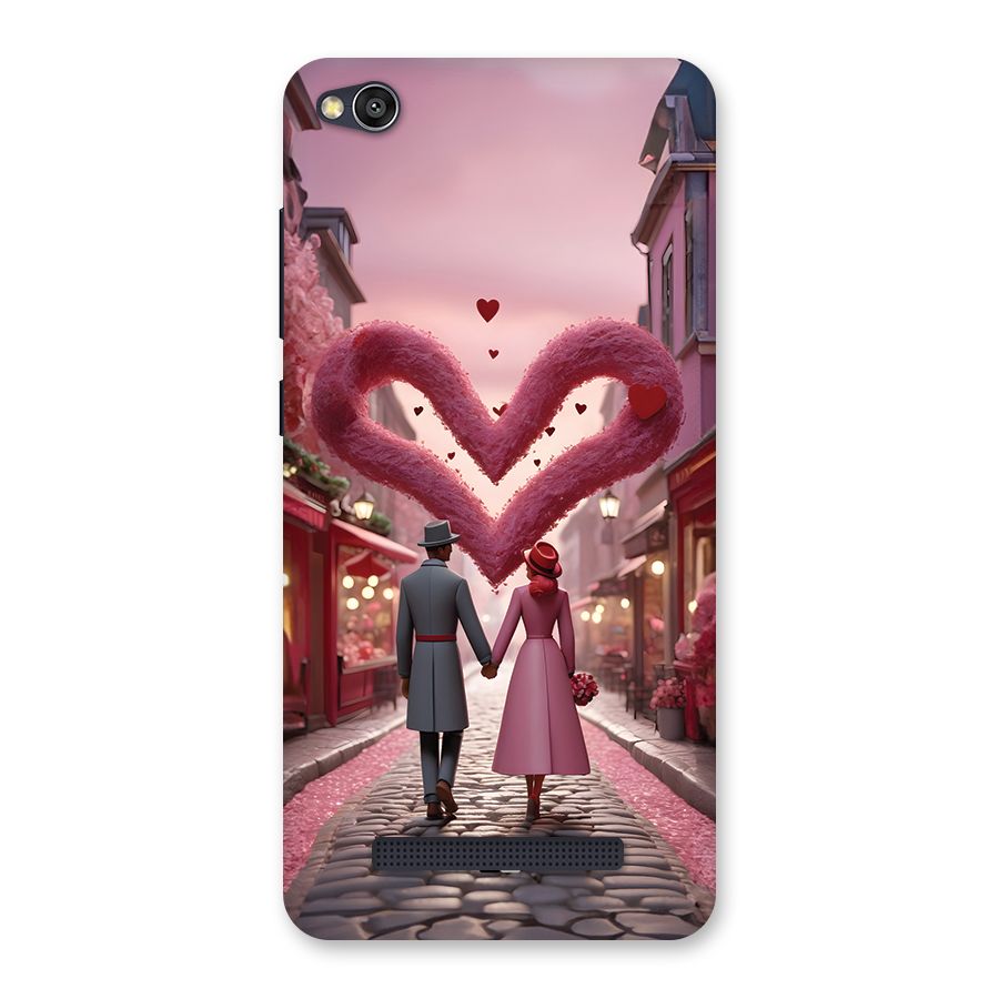 Valetines Couple Walking Back Case for Redmi 4A