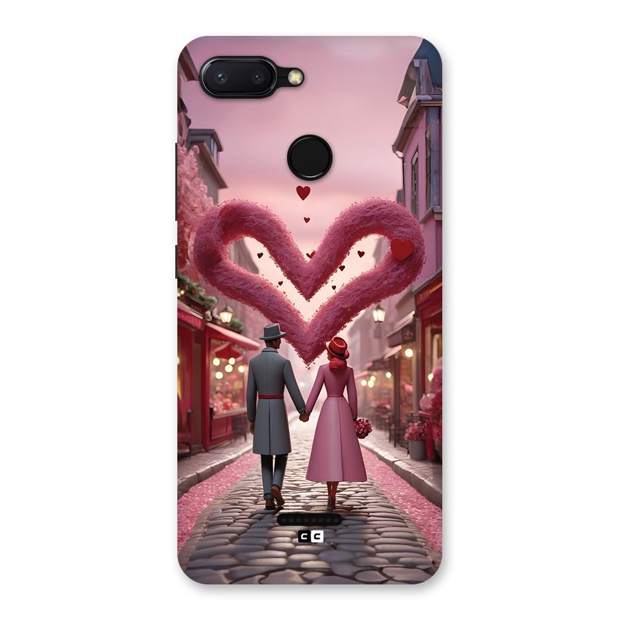 Valetines Couple Walking Back Case for Redmi 6