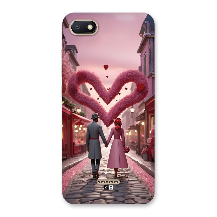 Valetines Couple Walking Back Case for Redmi 6A