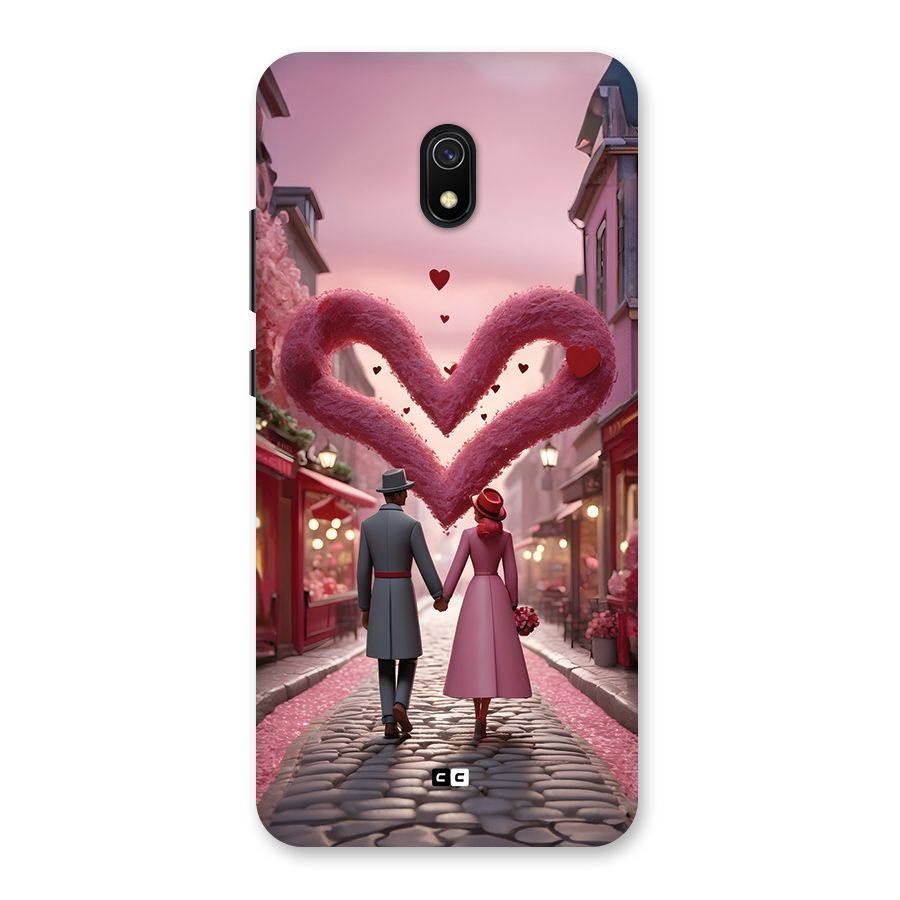 Valetines Couple Walking Back Case for Redmi 8A