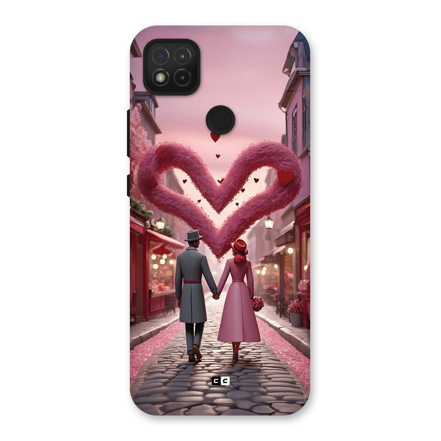Valetines Couple Walking Back Case for Redmi 9 Activ