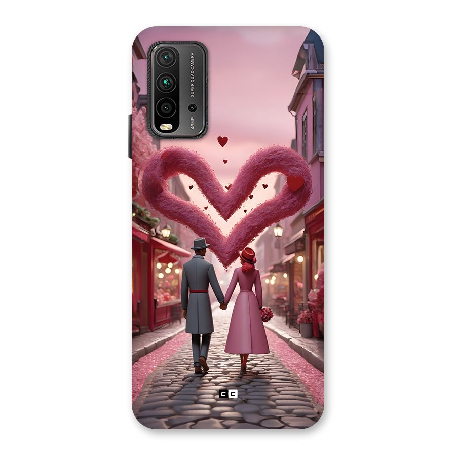 Valetines Couple Walking Back Case for Redmi 9 Power