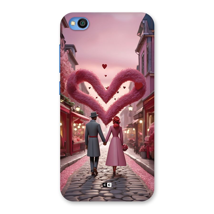 Valetines Couple Walking Back Case for Redmi Go
