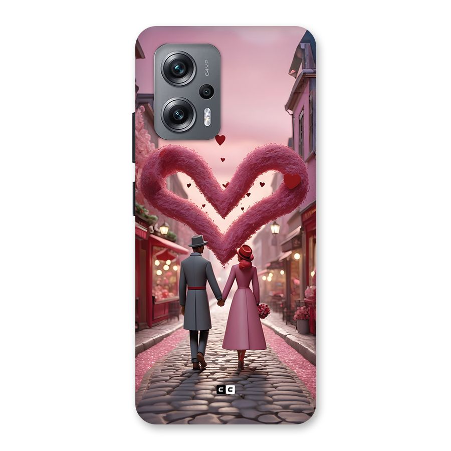 Valetines Couple Walking Back Case for Redmi K50i