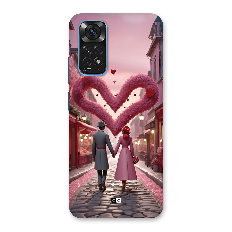 Valetines Couple Walking Back Case for Redmi Note 11S