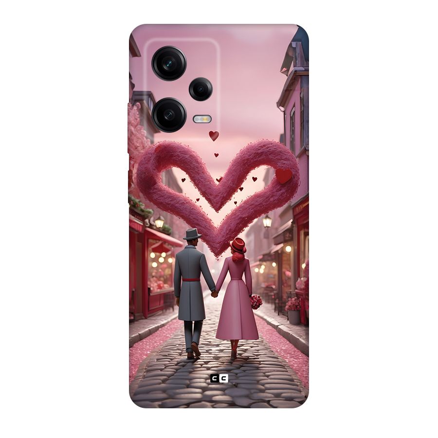 Valetines Couple Walking Back Case for Redmi Note 12 Pro