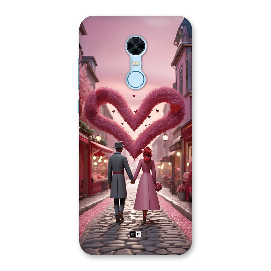 Valetines Couple Walking Back Case for Redmi Note 5