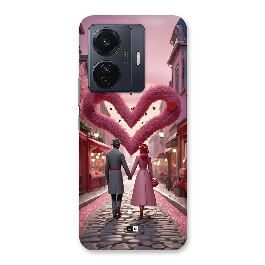 Valetines Couple Walking Back Case for Vivo T1 Pro