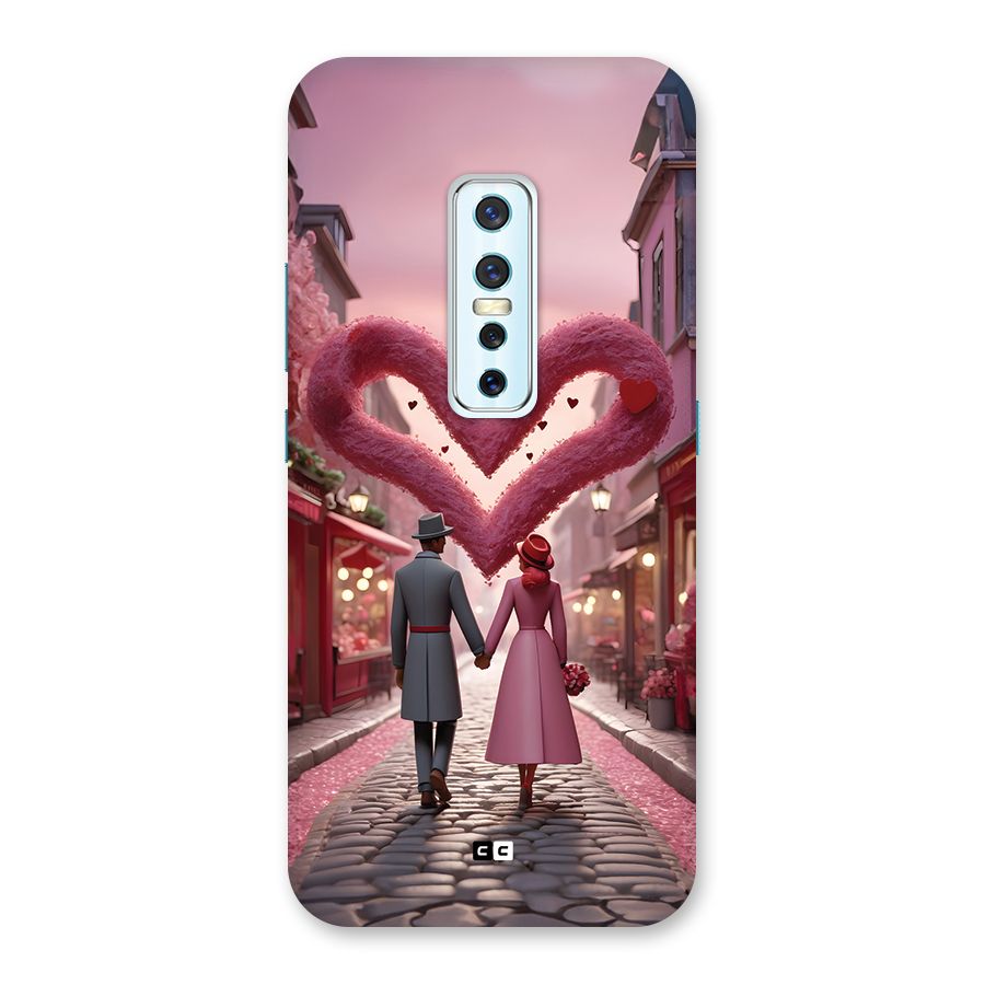 Valetines Couple Walking Back Case for Vivo V17 Pro
