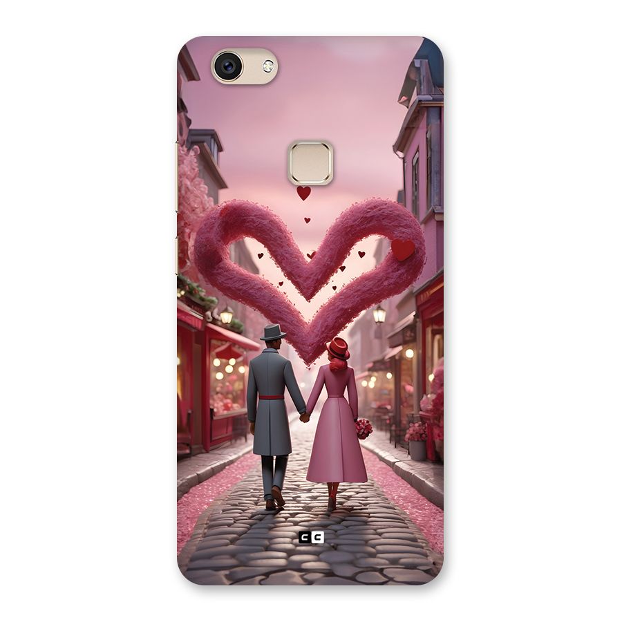 Valetines Couple Walking Back Case for Vivo V7