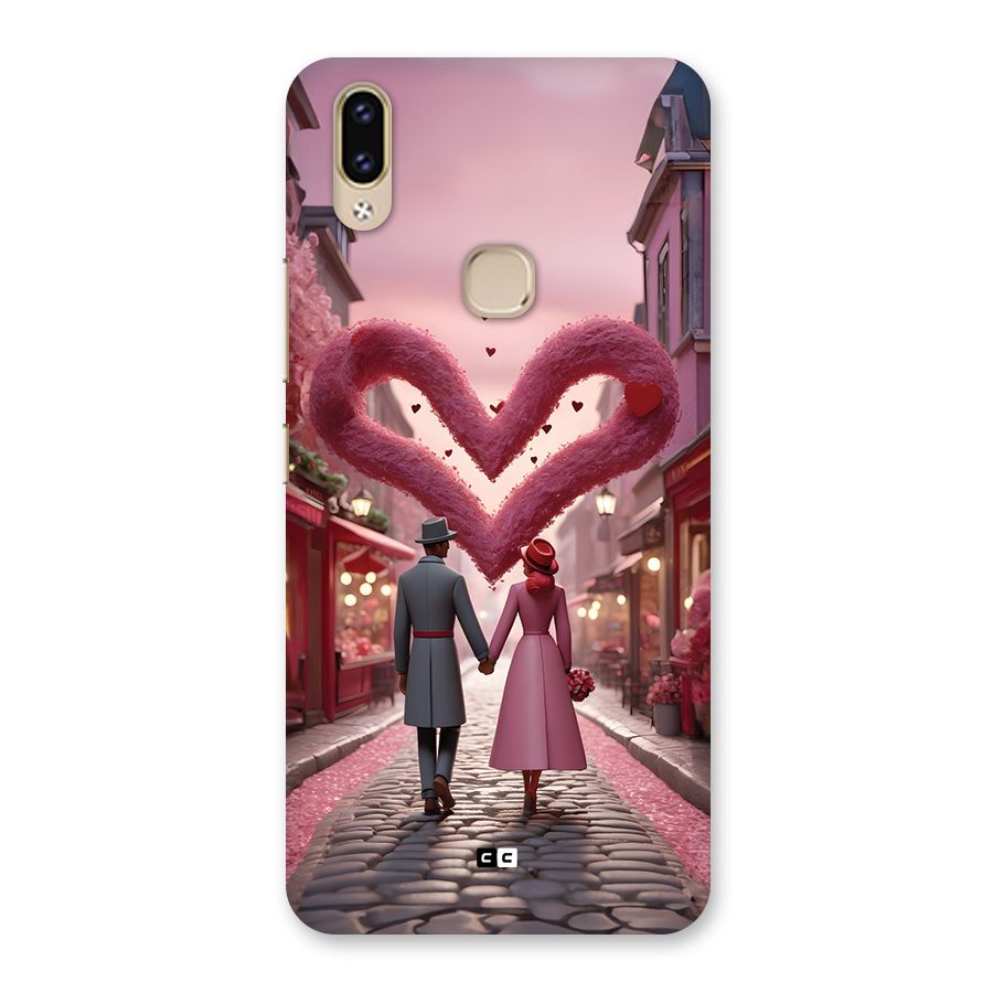 Valetines Couple Walking Back Case for Vivo V9 Youth