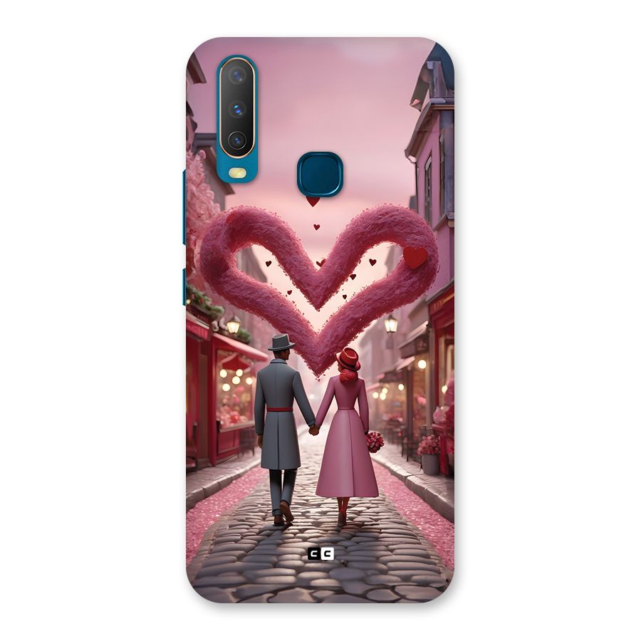 Valetines Couple Walking Back Case for Vivo Y11
