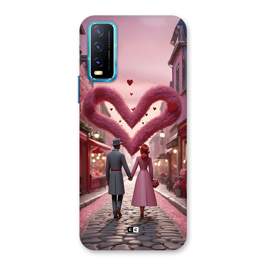 Valetines Couple Walking Back Case for Vivo Y20G
